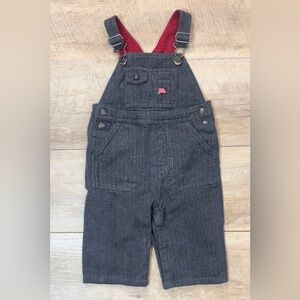 Janie and Jack Kid’s Cotton Double Decker Red Bus Overalls Size 6-12 Months